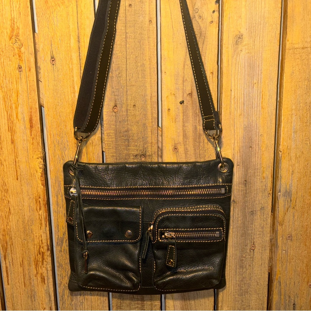 Fossil Black Leather Shoulder Bag